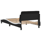 Bed Frame "Dover" Black and White 107x203 cm King Single Faux Leather