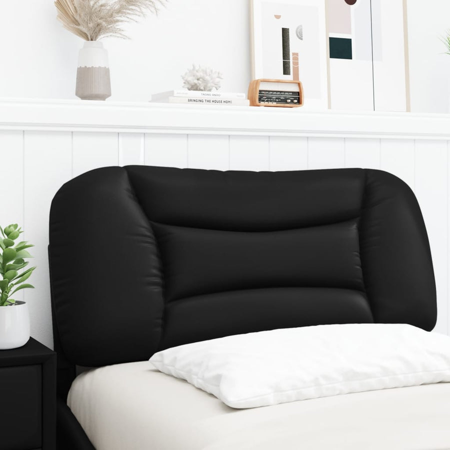 Headboard Cushion "Hvar" Black 90 cm Faux Leather