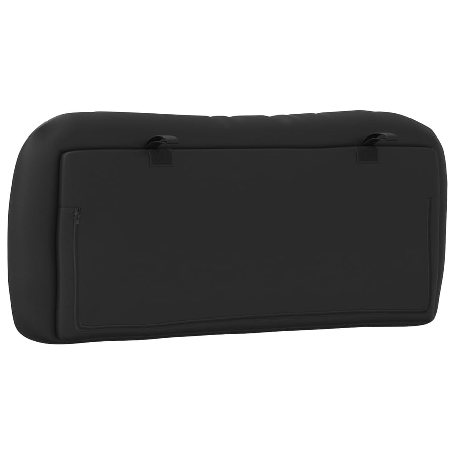 Headboard Cushion "Hvar" Black 90 cm Faux Leather