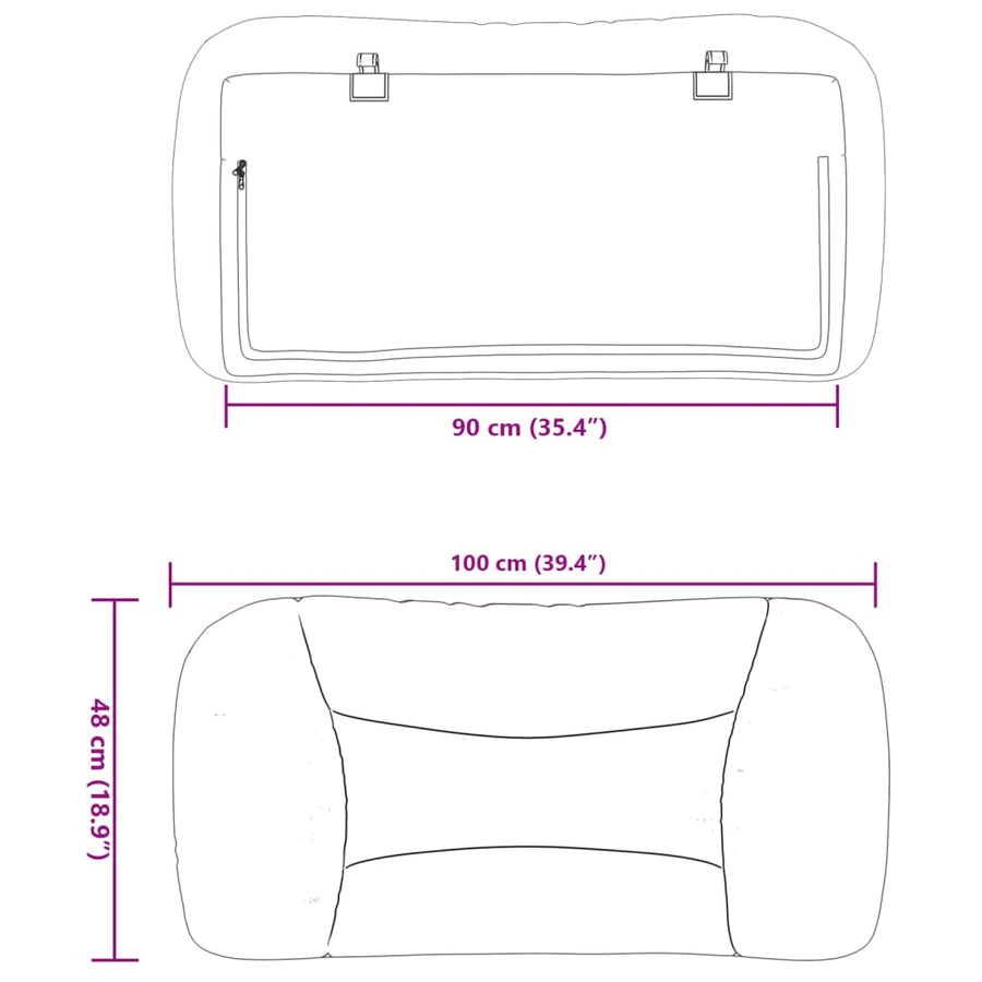 Headboard Cushion "Hvar" Black 90 cm Faux Leather