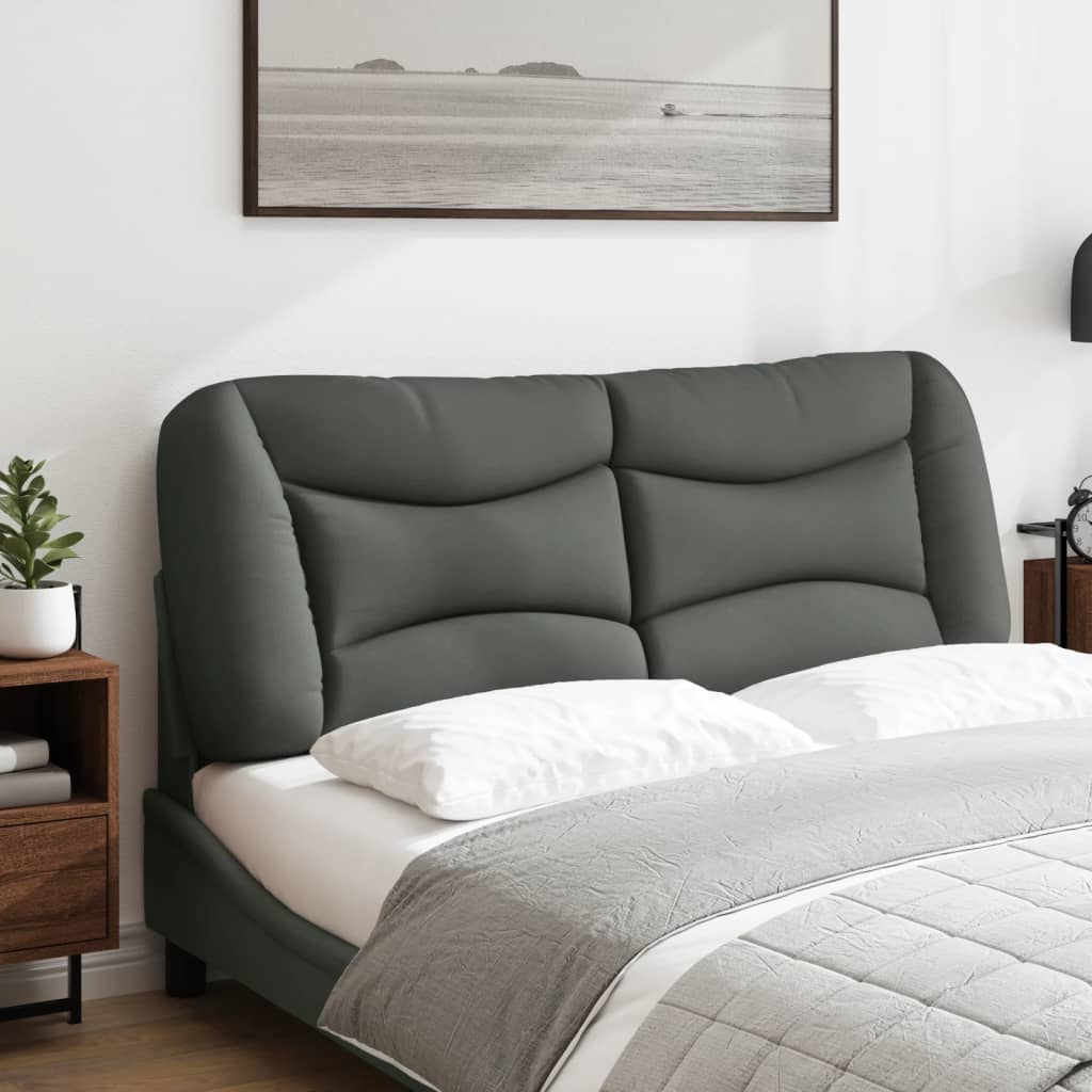 Headboard Cushion "Hvar" Dark Grey 137 cm Double Fabric