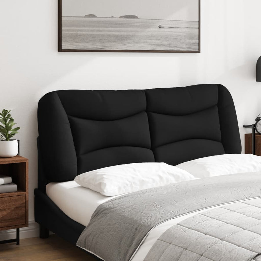 Headboard Cushion "Hvar" Black 137 cm Double Fabric