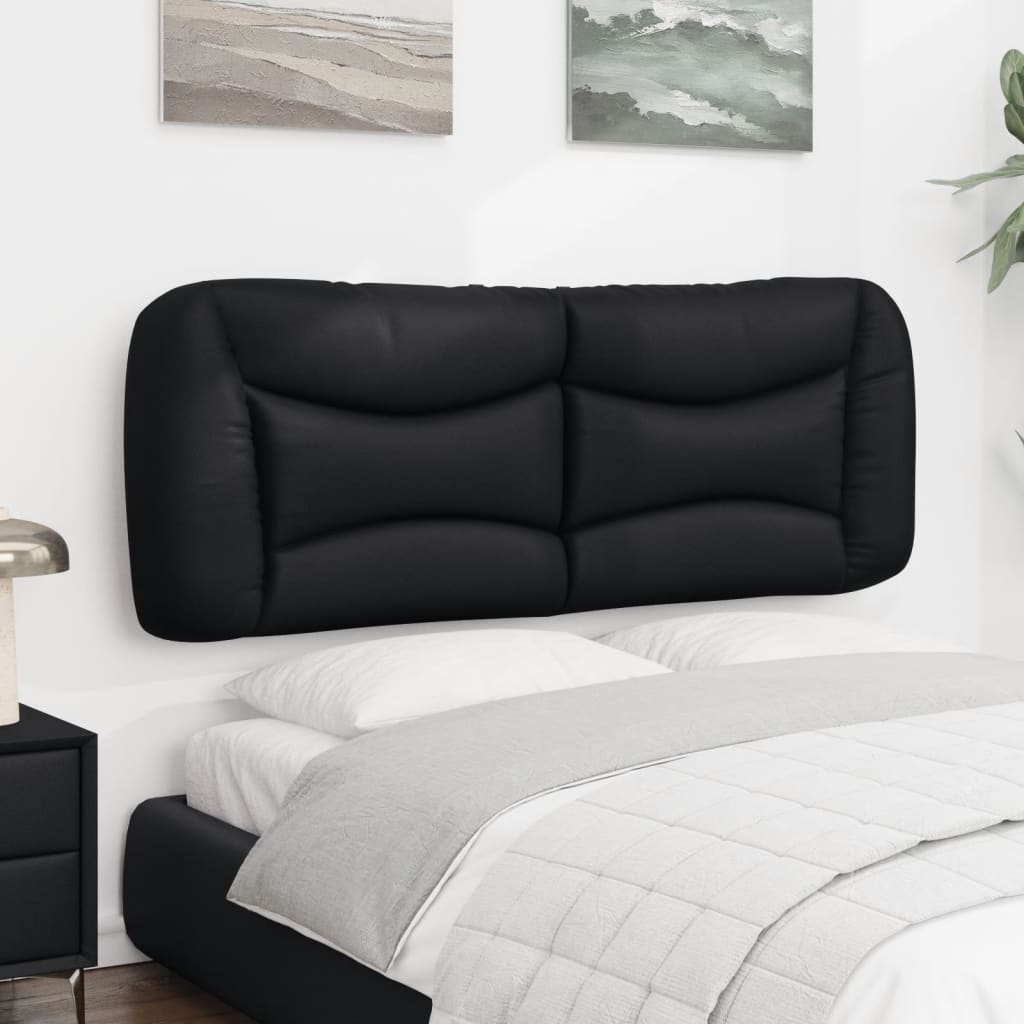 Headboard Cushion "Hvar" Black 137 cm Double Faux Leather