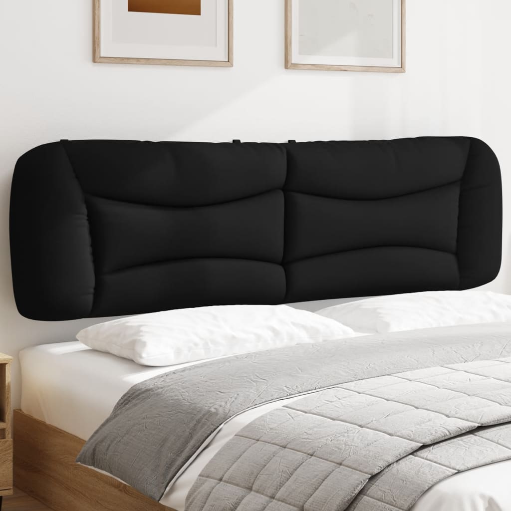 Headboard Cushion "Hvar" Black 180 cm Fabric