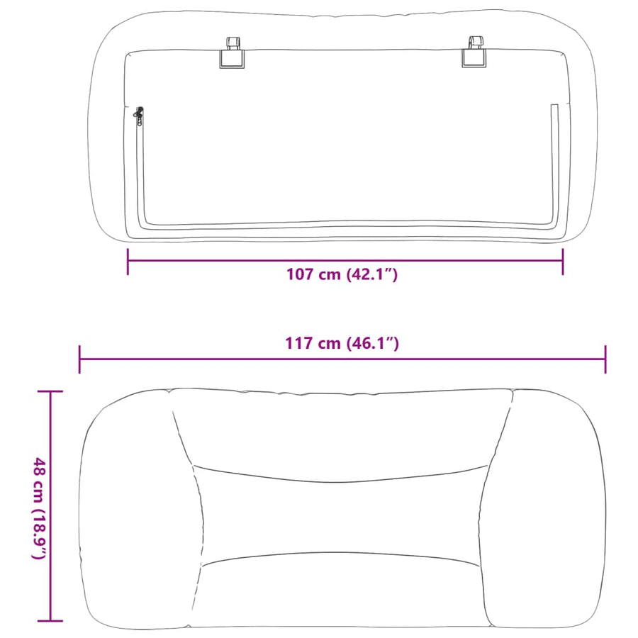 Headboard Cushion "Hvar" Dark Grey 107 cm King Single Fabric
