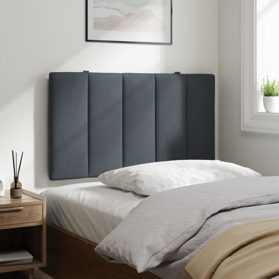 Headboard Cushion "Hanko" Dark Grey 90 cm Velvet