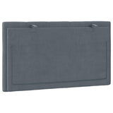 Headboard Cushion "Hanko" Dark Grey 90 cm Velvet