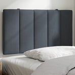Headboard Cushion "Hanko" Dark Grey 90 cm Velvet