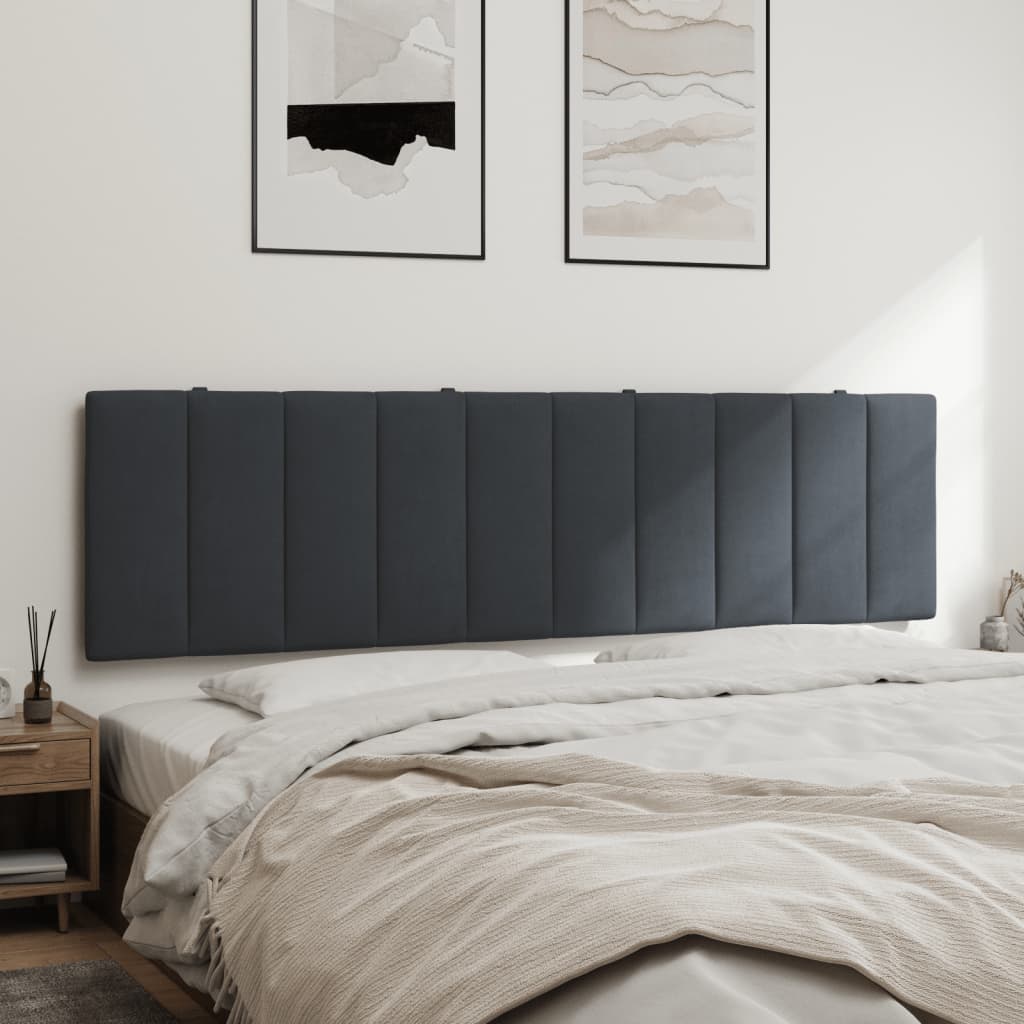 Headboard Cushion "Hanko" Dark Grey 180 cm Velvet