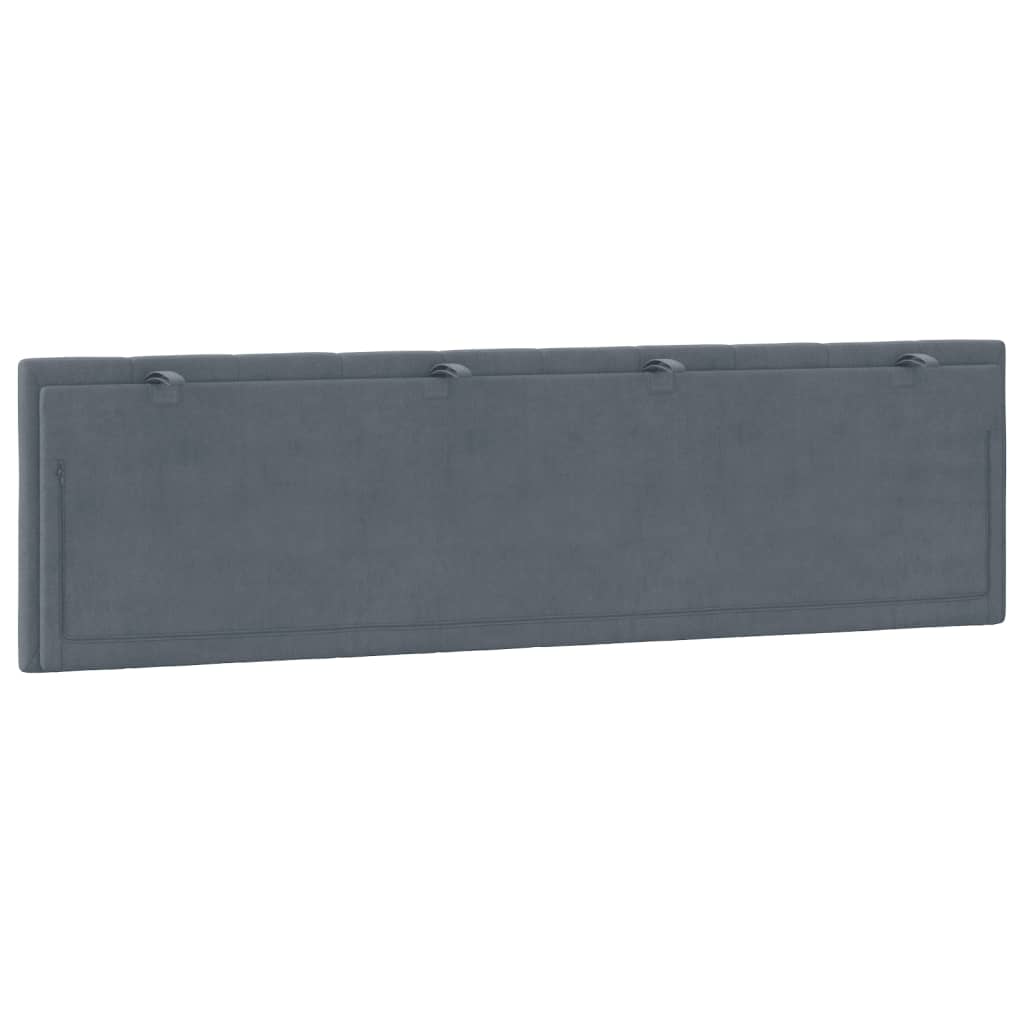 Headboard Cushion "Hanko" Dark Grey 180 cm Velvet