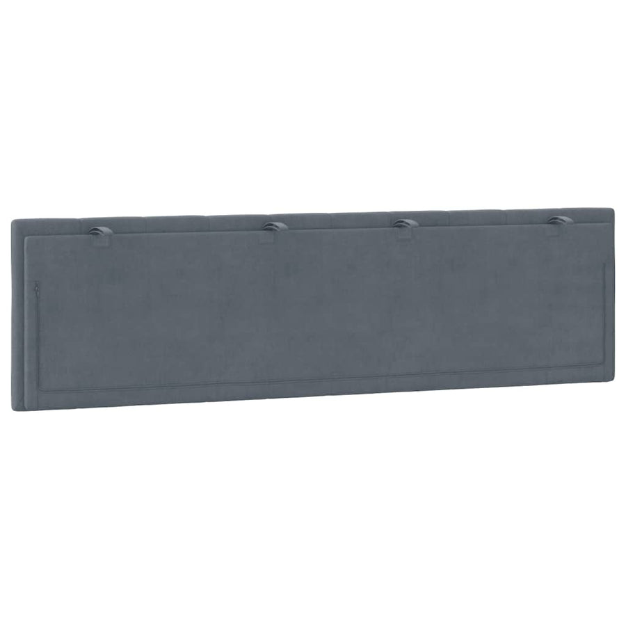Headboard Cushion "Hanko" Dark Grey 180 cm Velvet