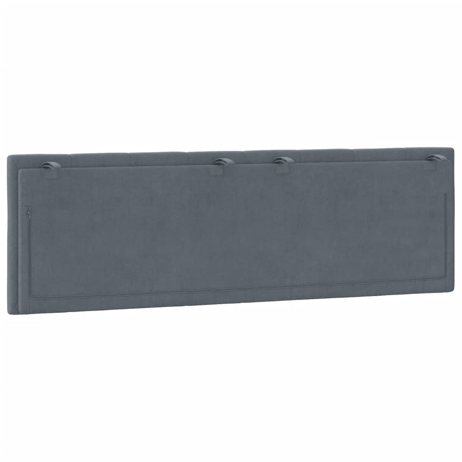 Headboard Cushion "Hanko" Dark Grey 152 cm Queen Velvet