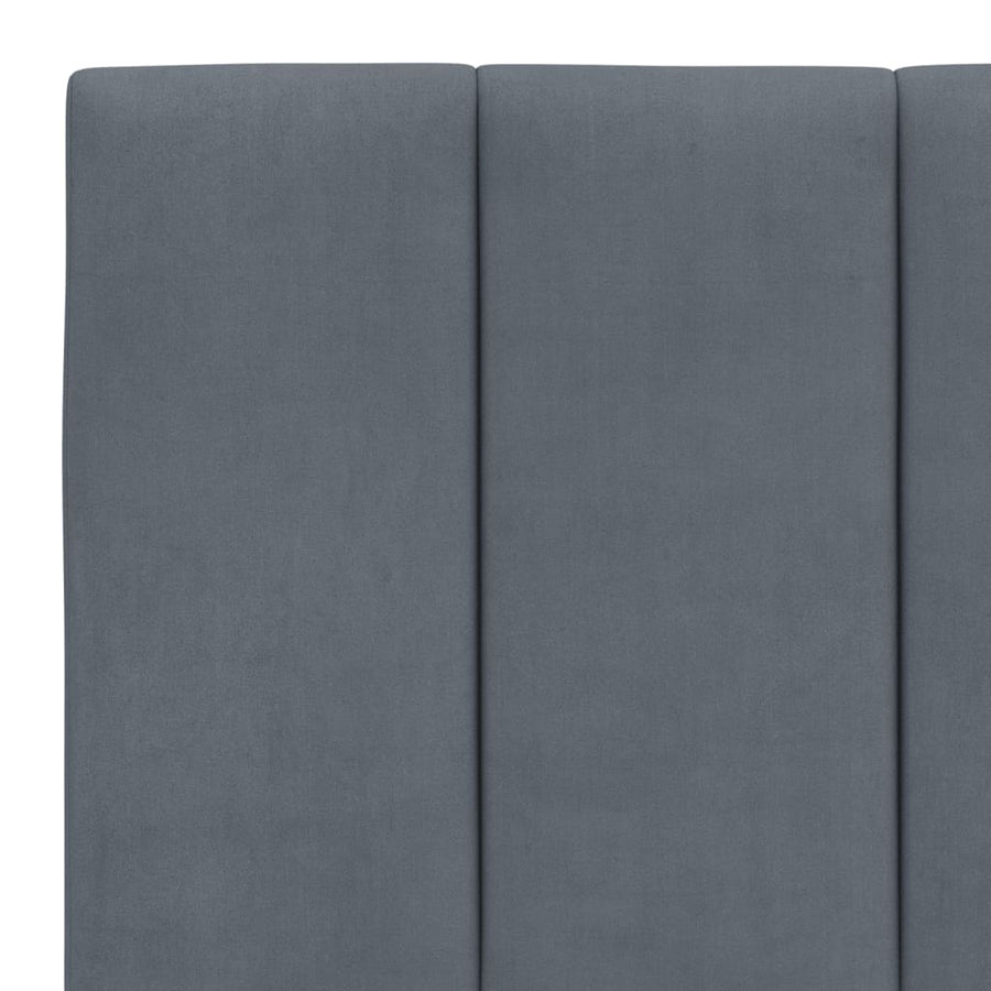 Headboard Cushion "Hanko" Dark Grey 152 cm Queen Velvet