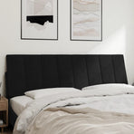 Headboard Cushion "Hanko" Black 152 cm Queen Velvet