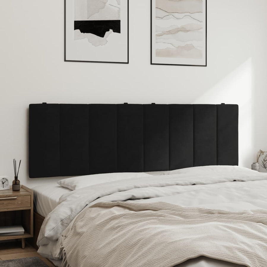 Headboard Cushion "Hanko" Black 152 cm Queen Velvet