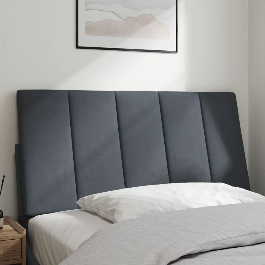 Headboard Cushion "Hanko" Dark Grey 107 cm King Single Velvet