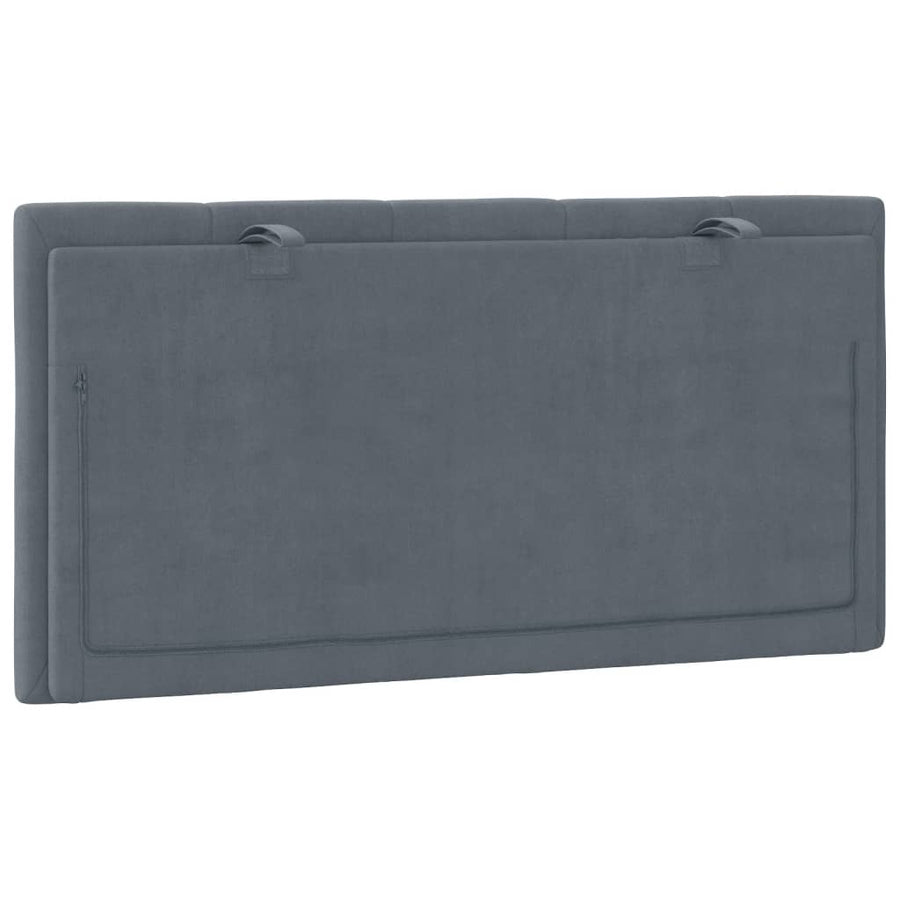 Headboard Cushion "Hanko" Dark Grey 107 cm King Single Velvet