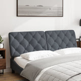Headboard Cushion Dark Grey 152 cm Queen Velvet - Side View