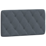 Headboard Cushion Dark Grey 107 cm King Single Velvet - Front View