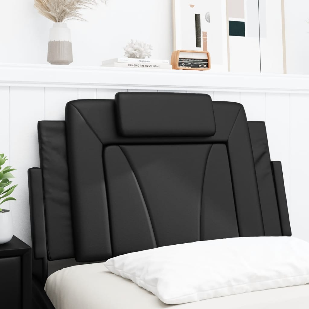Headboard Cushion "Viana" Black 90 cm Faux Leather