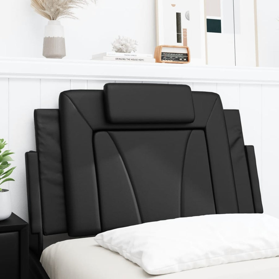 Headboard Cushion "Viana" Black 90 cm Faux Leather