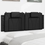 Headboard Cushion "Viana" Black 137 cm Double Faux Leather