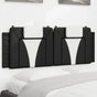 Headboard Cushion "Viana" Black and White 137 cm Double Faux Leather