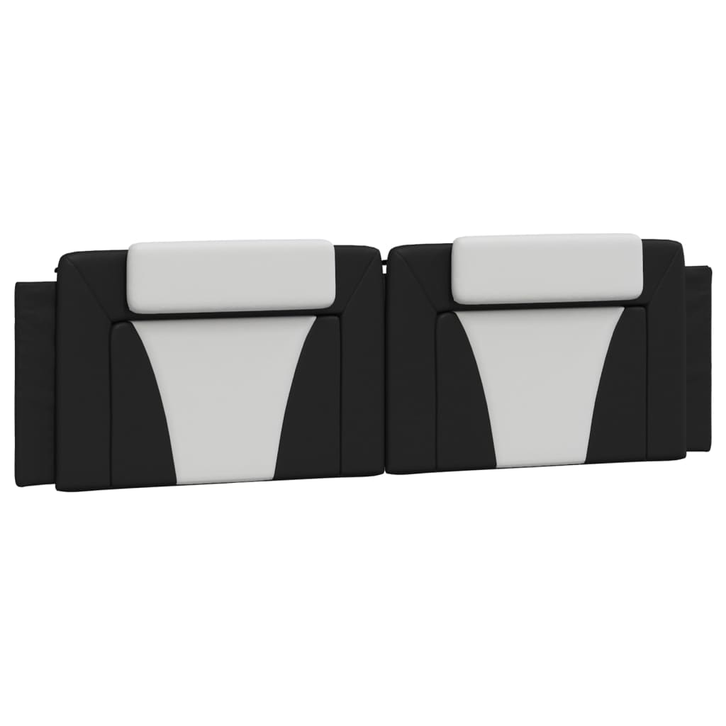 Headboard Cushion "Viana" Black and White 180 cm Faux Leather