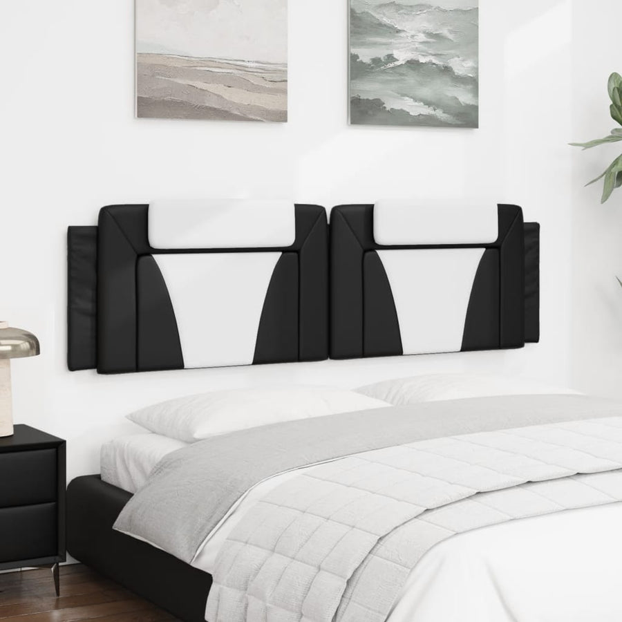 Headboard Cushion "Viana" Black and White 180 cm Faux Leather