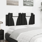 Headboard Cushion "Viana" Black and White 152 cm Queen Faux Leather