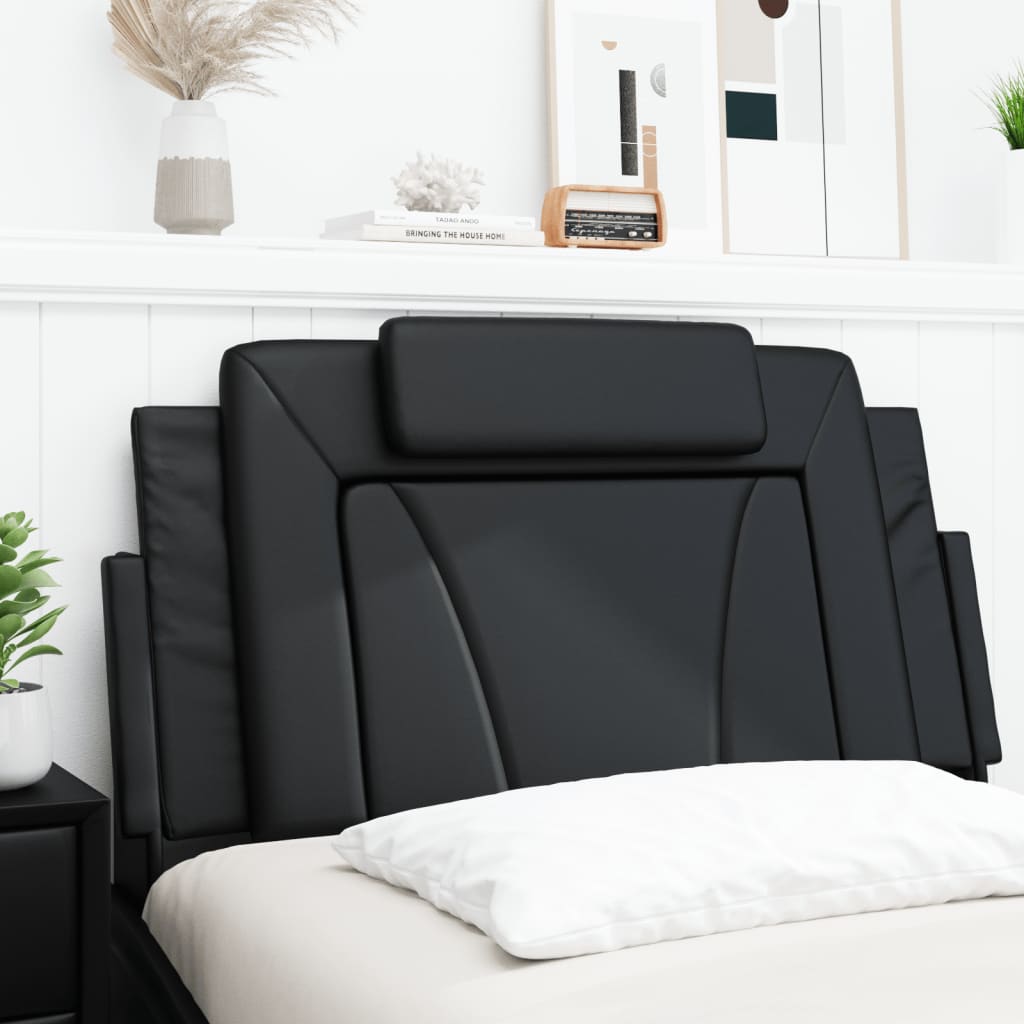 Headboard Cushion "Viana" Black 107 cm King Single Faux Leather