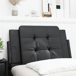 Headboard Cushion "Zadar" Black 90 cm Faux Leather