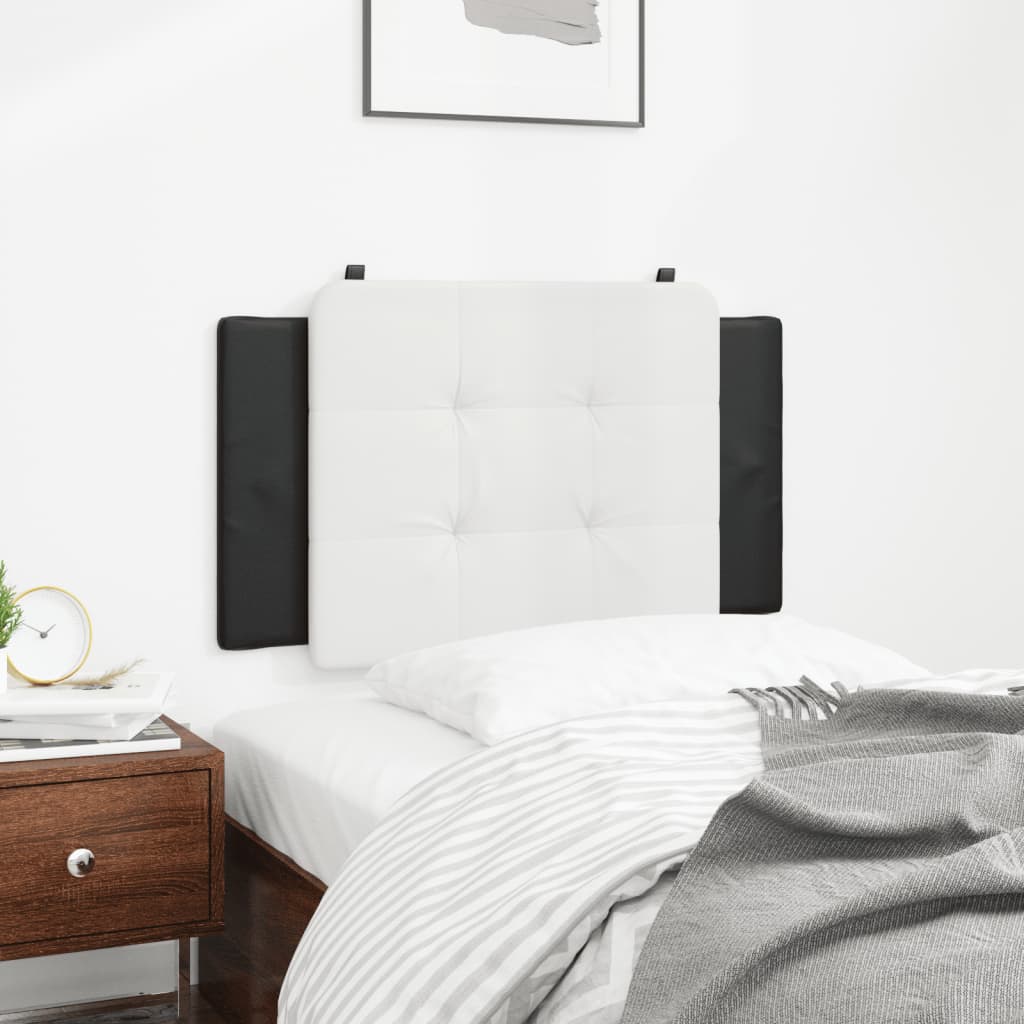 Headboard Cushion "Zadar" White and Black 90 cm Faux Leather