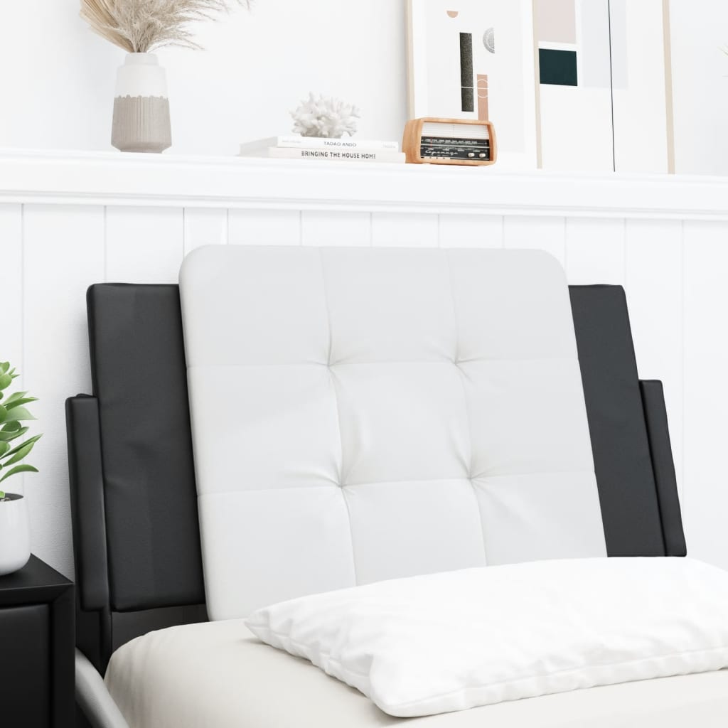Headboard Cushion "Zadar" White and Black 90 cm Faux Leather