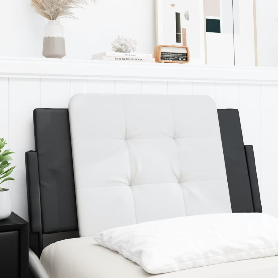 Headboard Cushion "Zadar" White and Black 90 cm Faux Leather