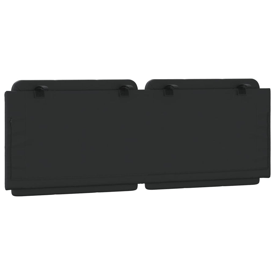 Headboard Cushion "Zadar" Black 137 cm Double Faux Leather