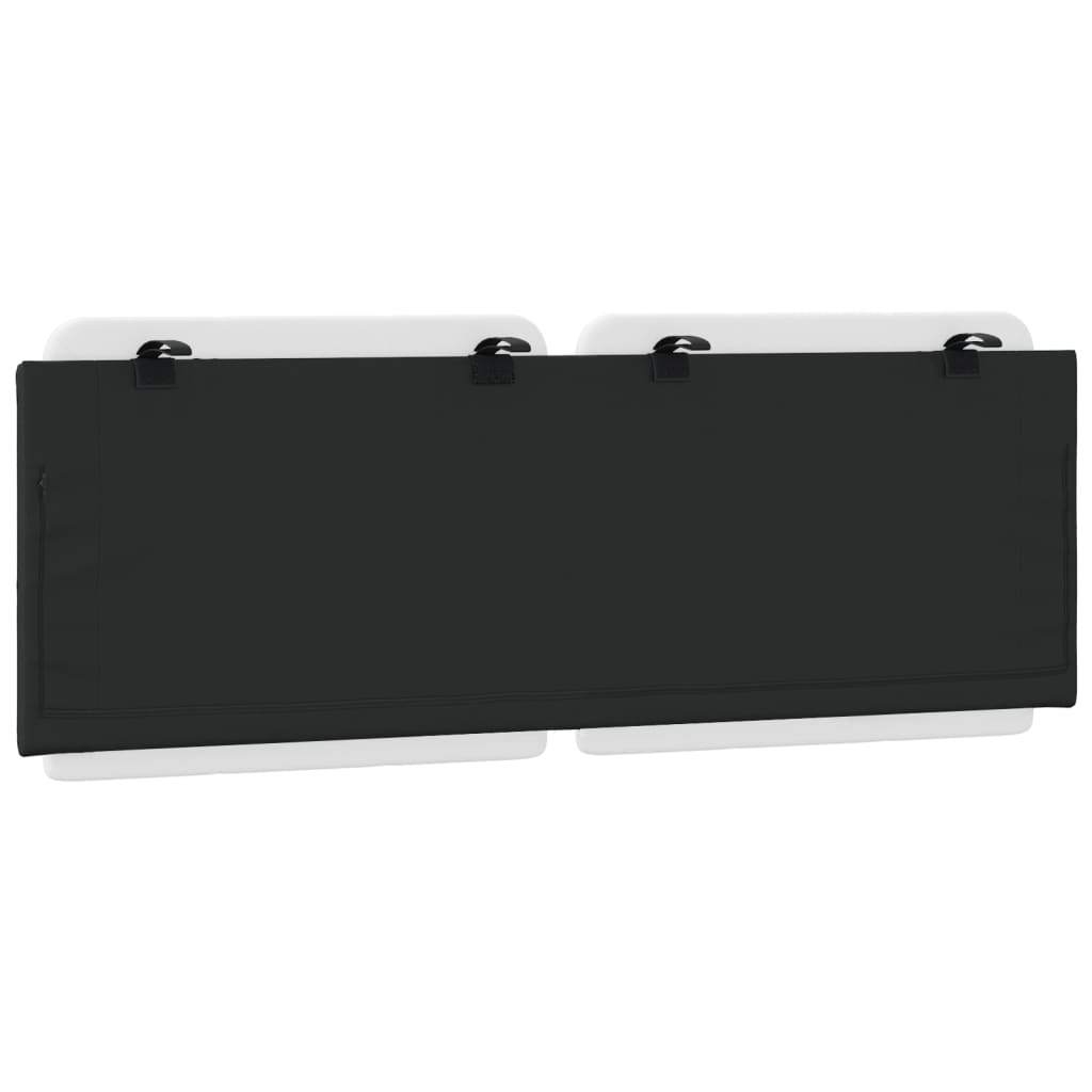 Headboard Cushion "Zadar" White and Black 137 cm Double Faux Leather