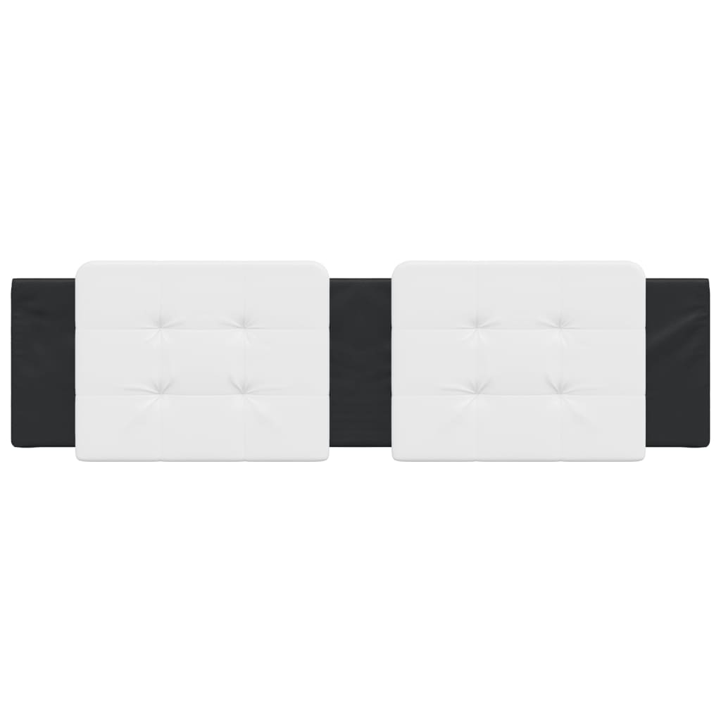 Headboard Cushion "Zadar" White and Black 180 cm Faux Leather