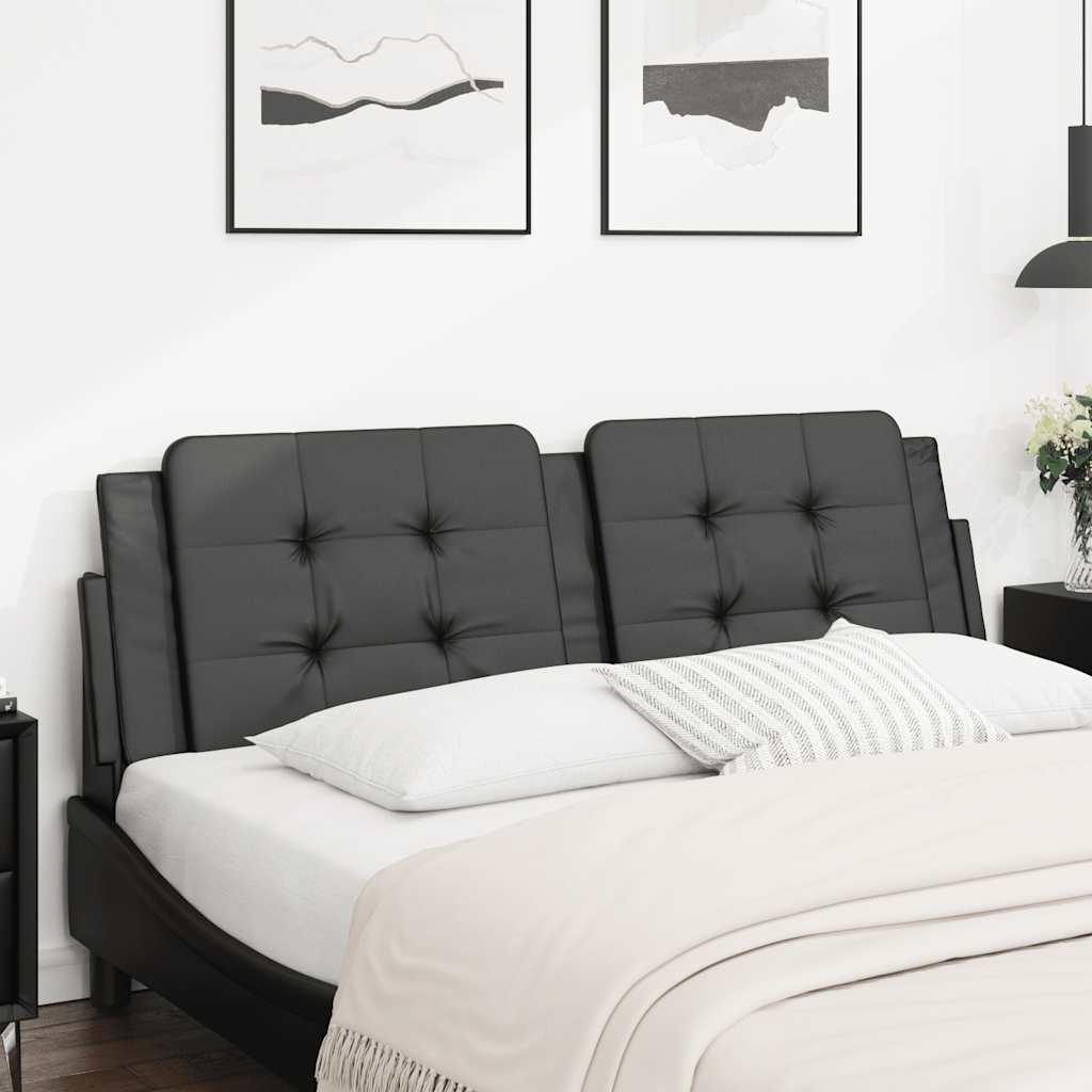 Headboard Cushion "Zadar" Black 152 cm Queen Faux Leather