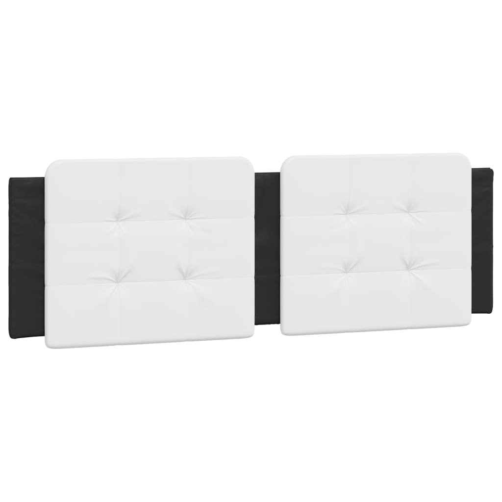 Headboard Cushion "Zadar" White and Black 152 cm Queen Faux Leather