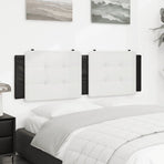 Headboard Cushion "Zadar" White and Black 152 cm Queen Faux Leather