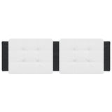 Headboard Cushion "Zadar" White and Black 152 cm Queen Faux Leather