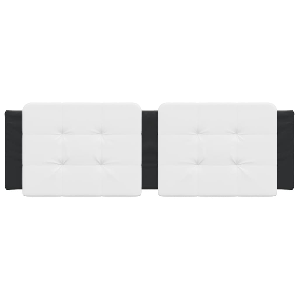 Headboard Cushion "Zadar" White and Black 152 cm Queen Faux Leather