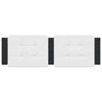 Headboard Cushion "Zadar" White and Black 152 cm Queen Faux Leather