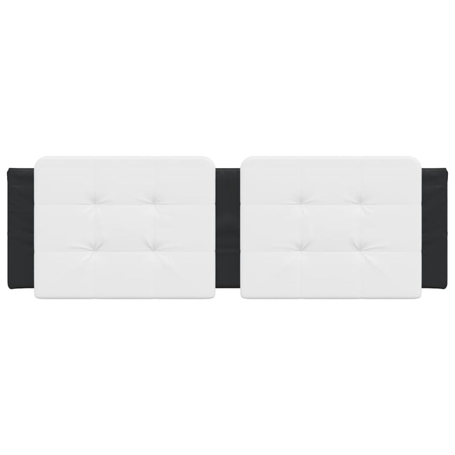Headboard Cushion "Zadar" White and Black 152 cm Queen Faux Leather