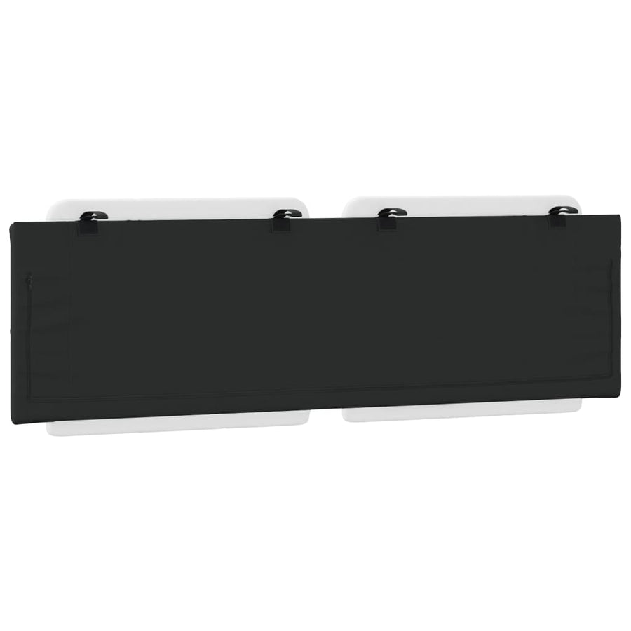 Headboard Cushion "Zadar" White and Black 152 cm Queen Faux Leather
