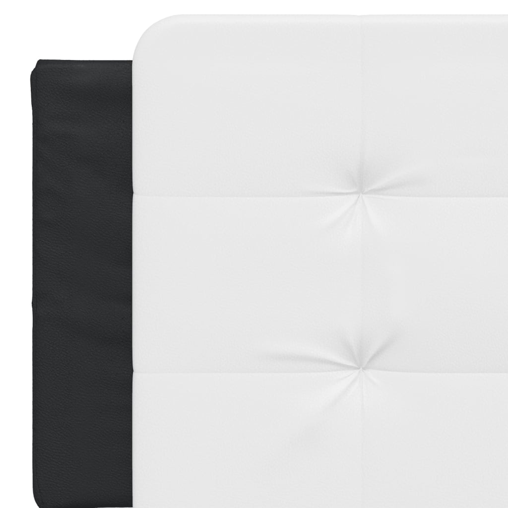 Headboard Cushion "Zadar" White and Black 152 cm Queen Faux Leather