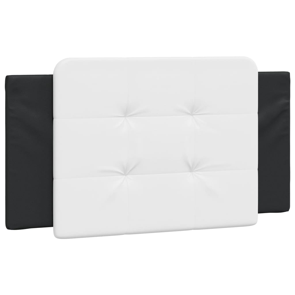 Headboard Cushion "Zadar" White and Black 107 cm King Single Faux Leather