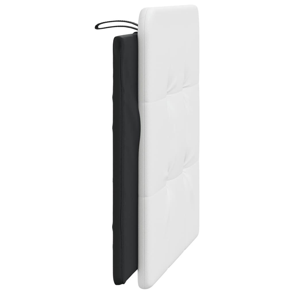 Headboard Cushion "Zadar" White and Black 107 cm King Single Faux Leather