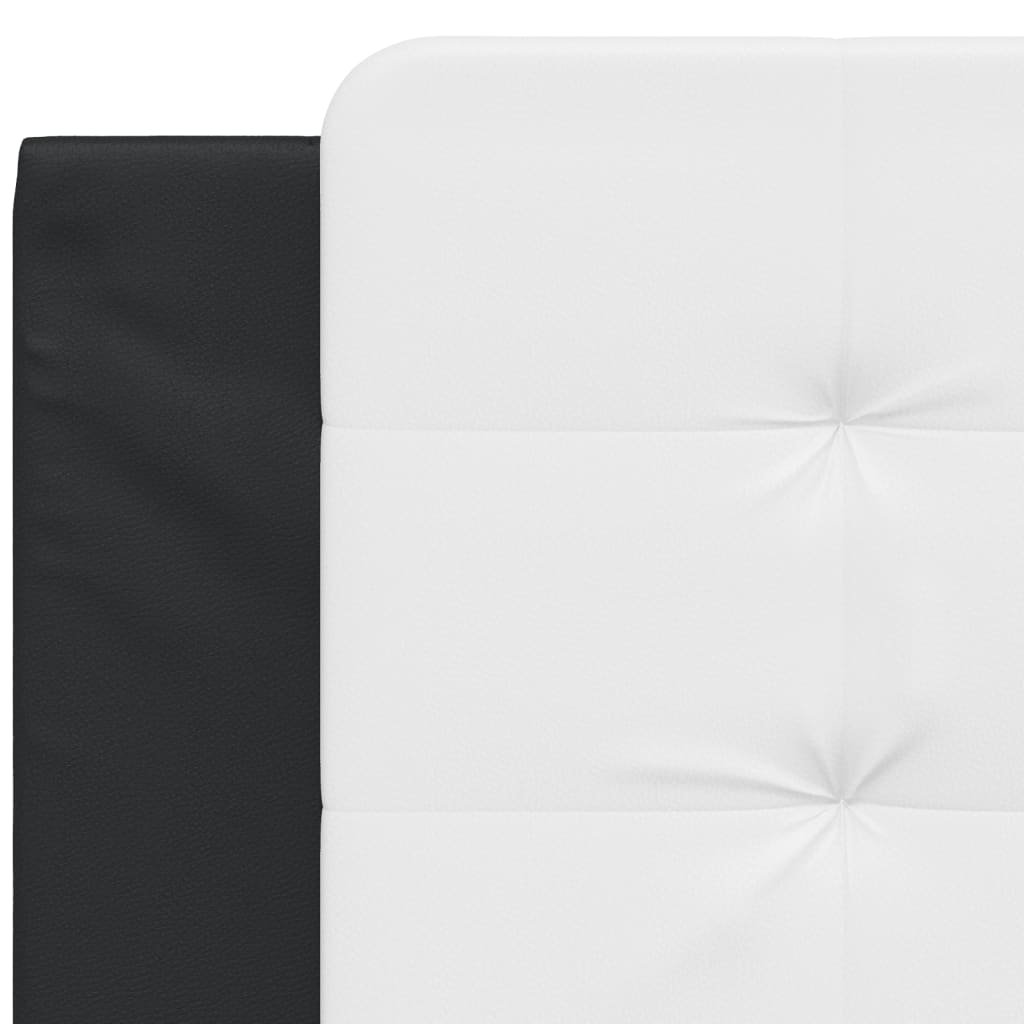 Headboard Cushion "Zadar" White and Black 107 cm King Single Faux Leather